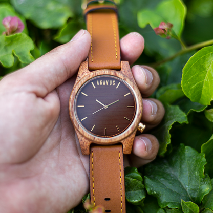Línea Agavia | 44mm | Caoba | Carátula Sapelli