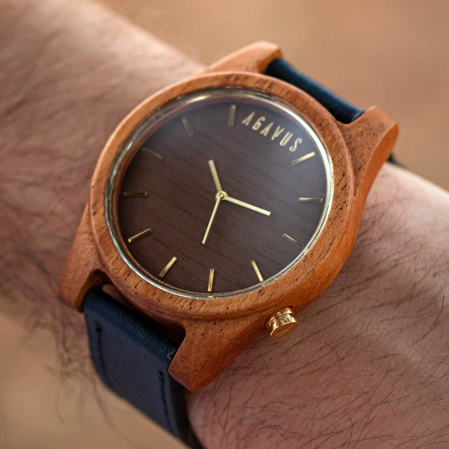 Línea Agavia | 44mm | Caoba | Carátula Sapelli