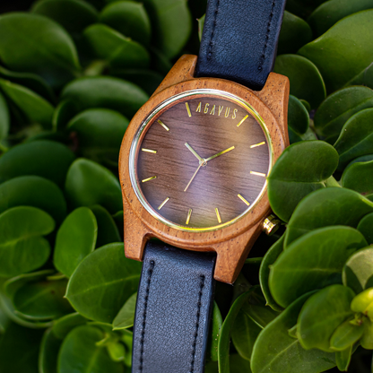 Línea Agavia | 44mm | Caoba | Carátula Sapelli
