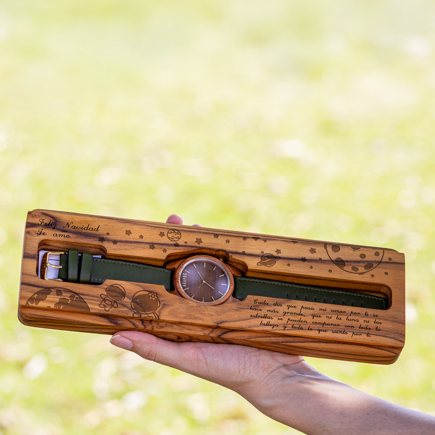 Línea Agavia | 44mm | Caoba | Carátula Sapelli