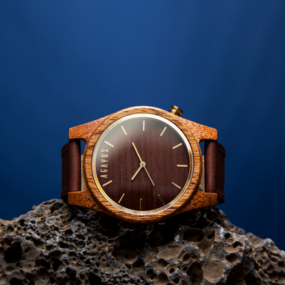 Línea Agavia | 44mm | Caoba | Carátula Sapelli