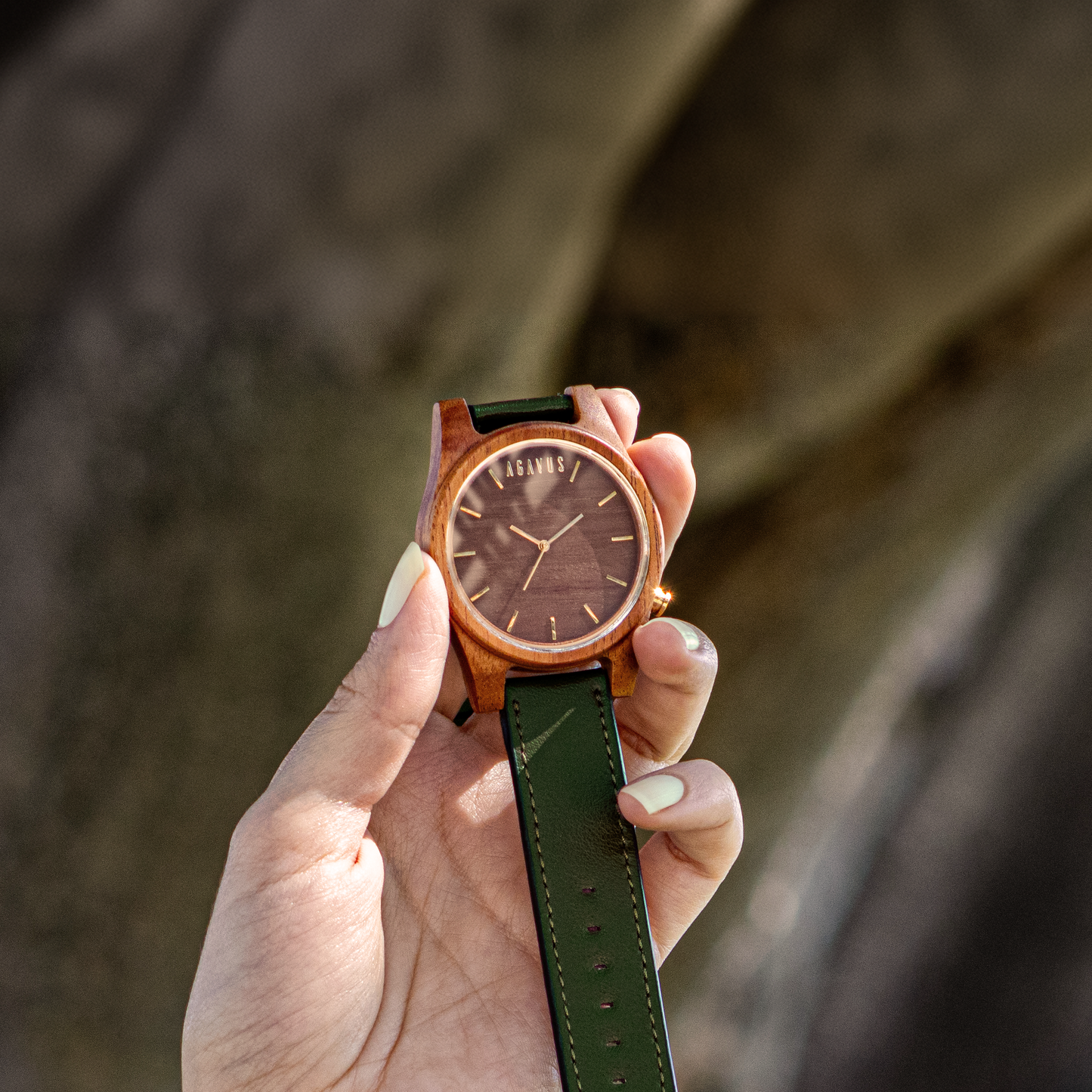 Línea Agavia | 44mm | Caoba | Carátula Sapelli