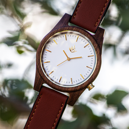 Línea Agavia | 44mm | Nogal | Carátula Blanca