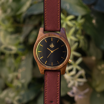 Línea Agavia | 44mm | Nogal | Carátula Negra