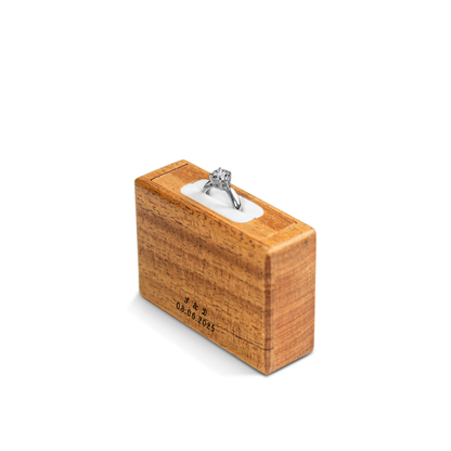 Estuche | Anillo de Compromiso | Caoba