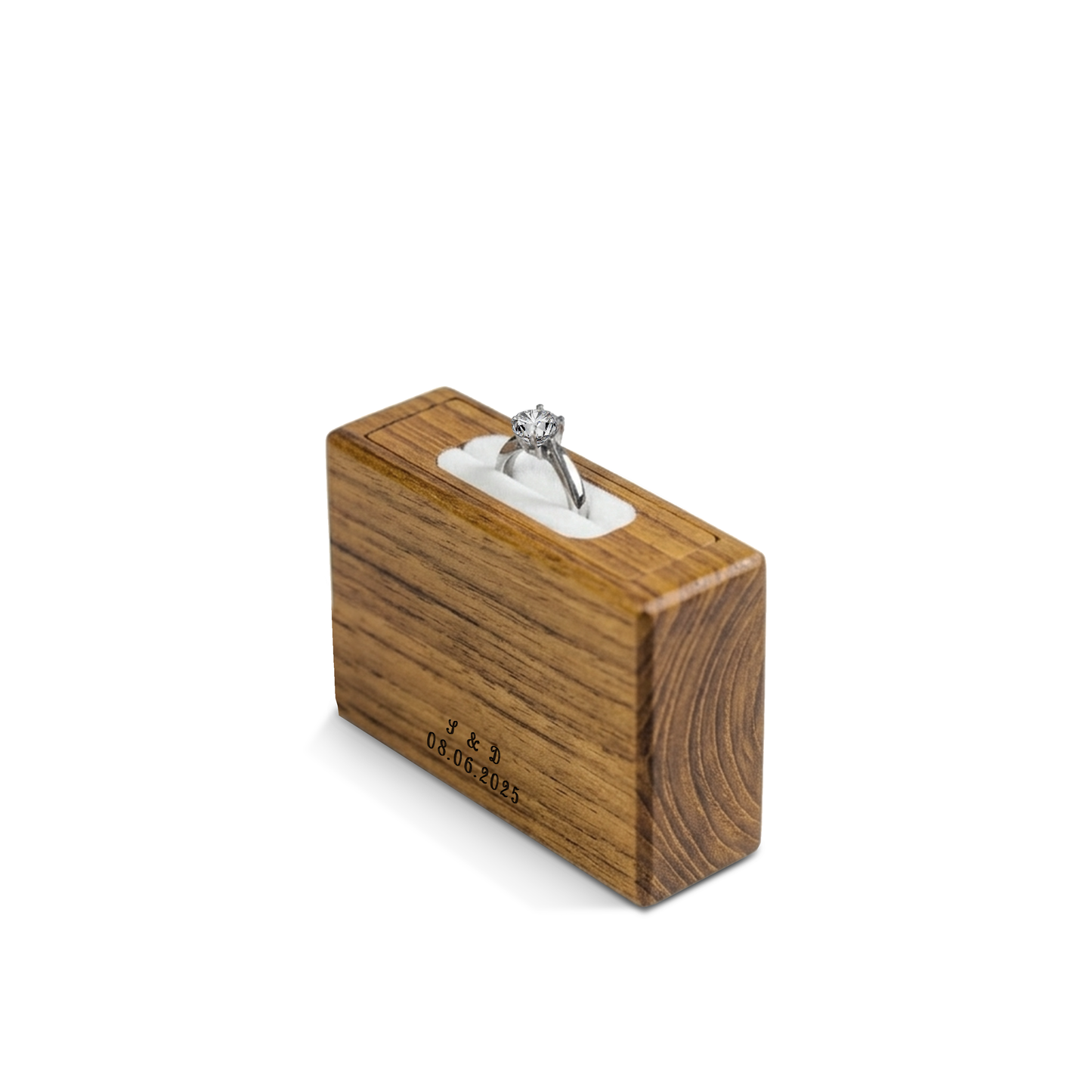 Estuche | Anillo de Compromiso | Teca