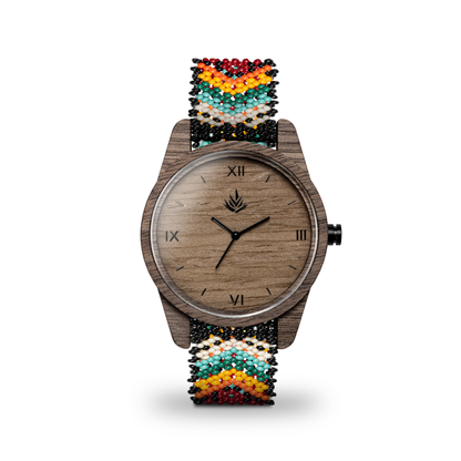 Línea Clásica | 44mm | Nogal | Arte Wixárika