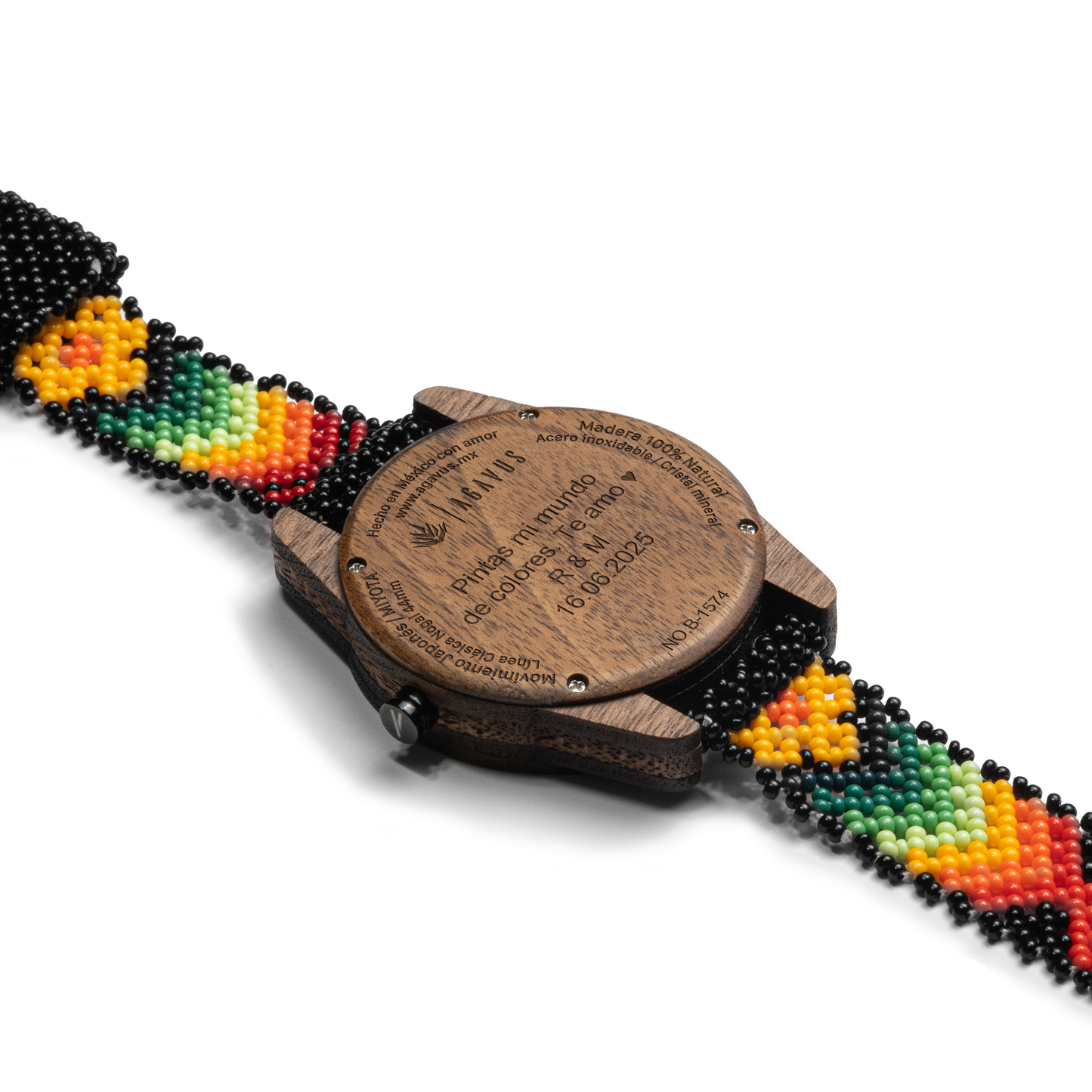 Línea Clásica | 44mm | Nogal | Arte Wixárika