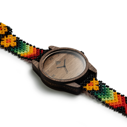 Línea Clásica | 44mm | Nogal | Arte Wixárika