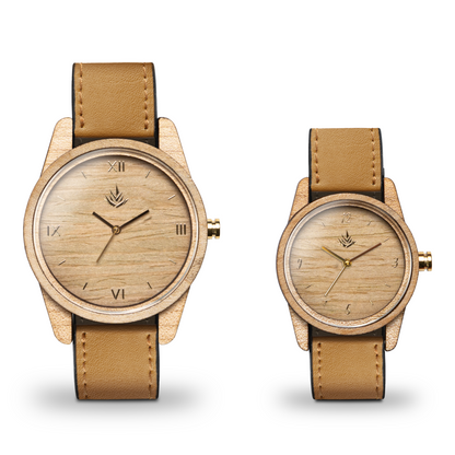 Pareja de Agavus | Línea Clásica | 35mm y 44mm | Maple | Piel