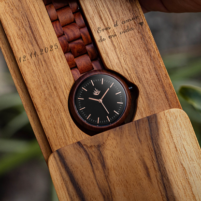 Línea Edición Especial | 44mm | Sándalo rojo | Oro Rosa | Carátula Negra