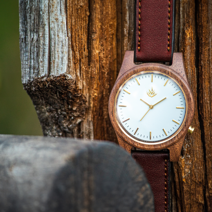 Línea Agavia | 44mm | Nogal | Carátula Blanca