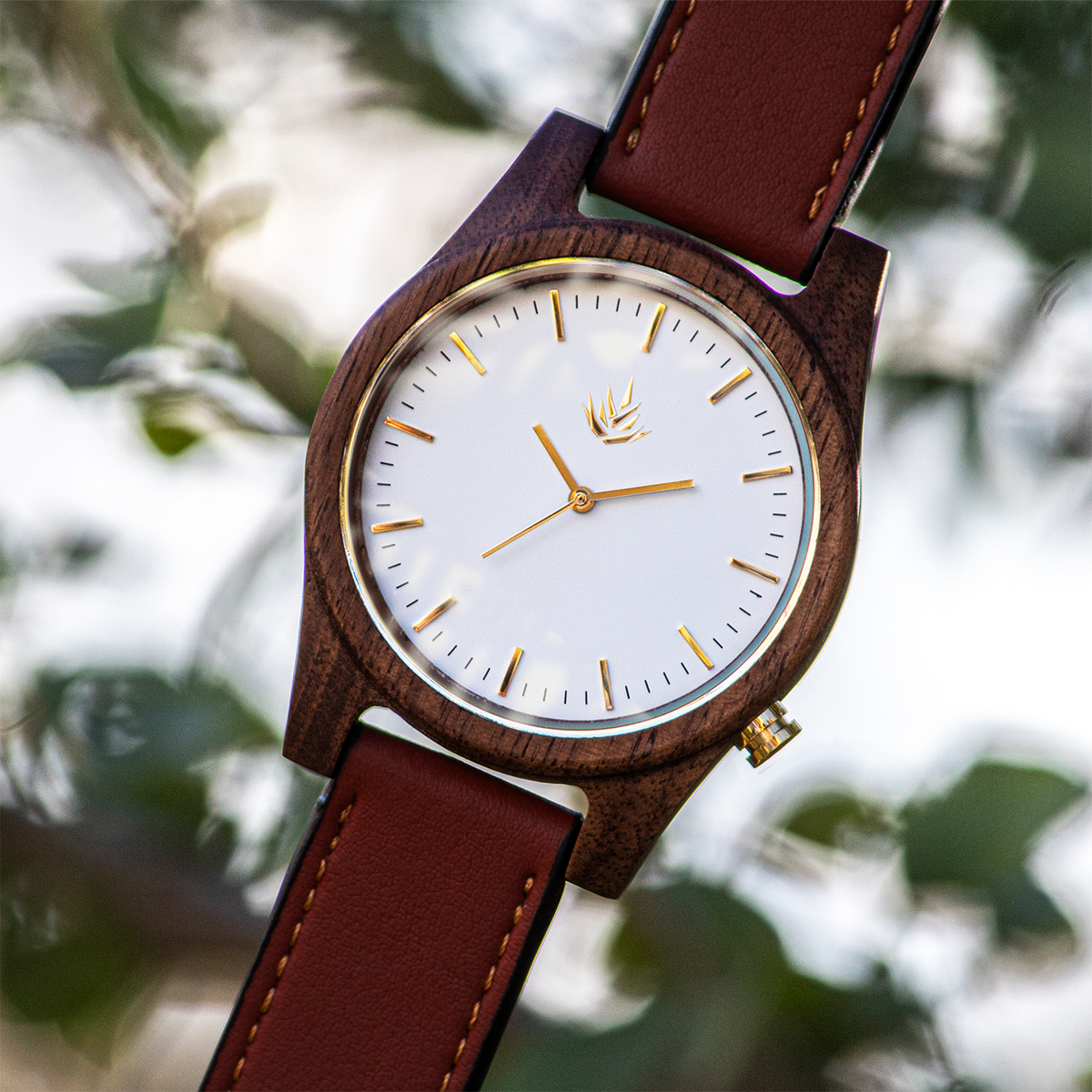 Línea Agavia | 44mm | Nogal | Carátula Blanca