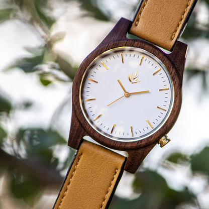 Línea Agavia | 44mm | Nogal | Carátula Blanca