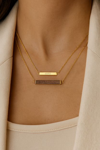 Collar | Para ella | Rectángulo | Nogal