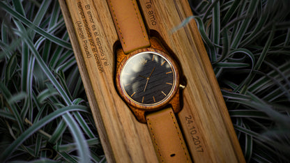 Pareja de Agavus | Línea Agavia | 37mm y 44mm | Caoba | Carátula Blanca y Ébano
