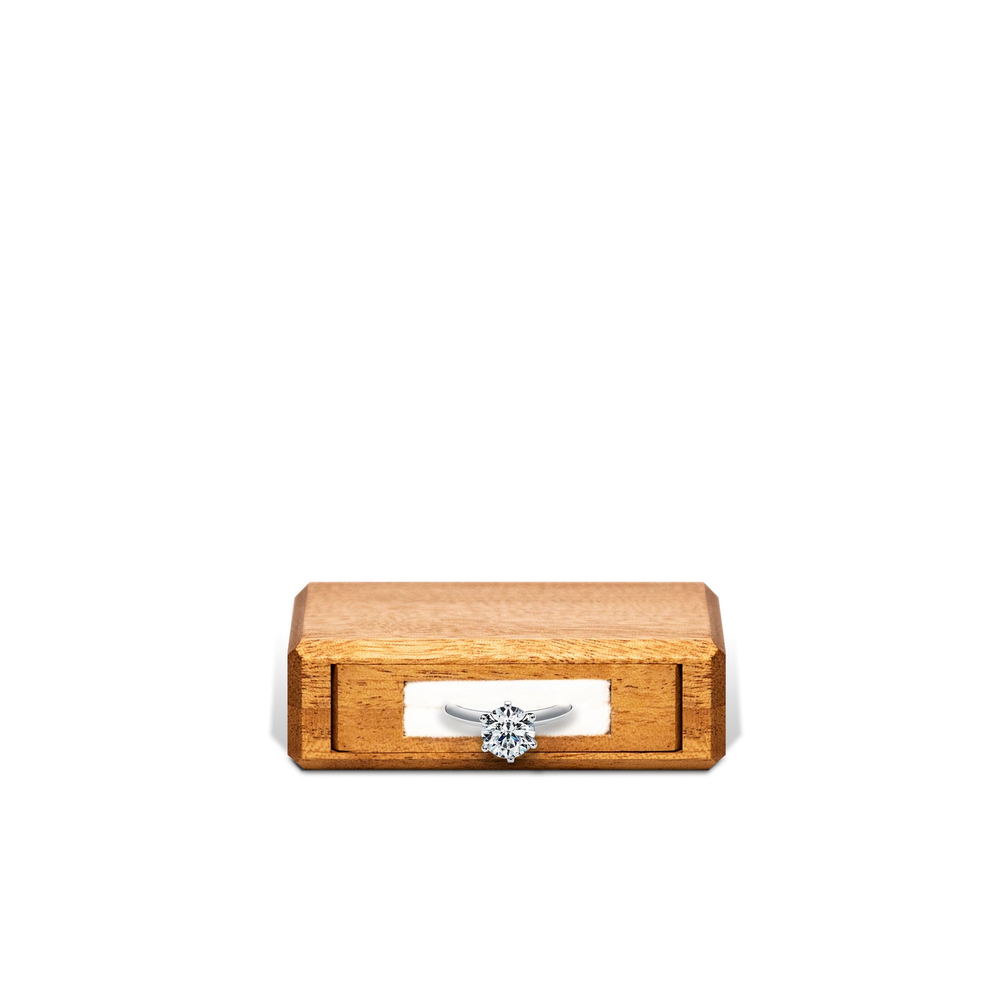Estuche | Anillo de Compromiso | Caoba