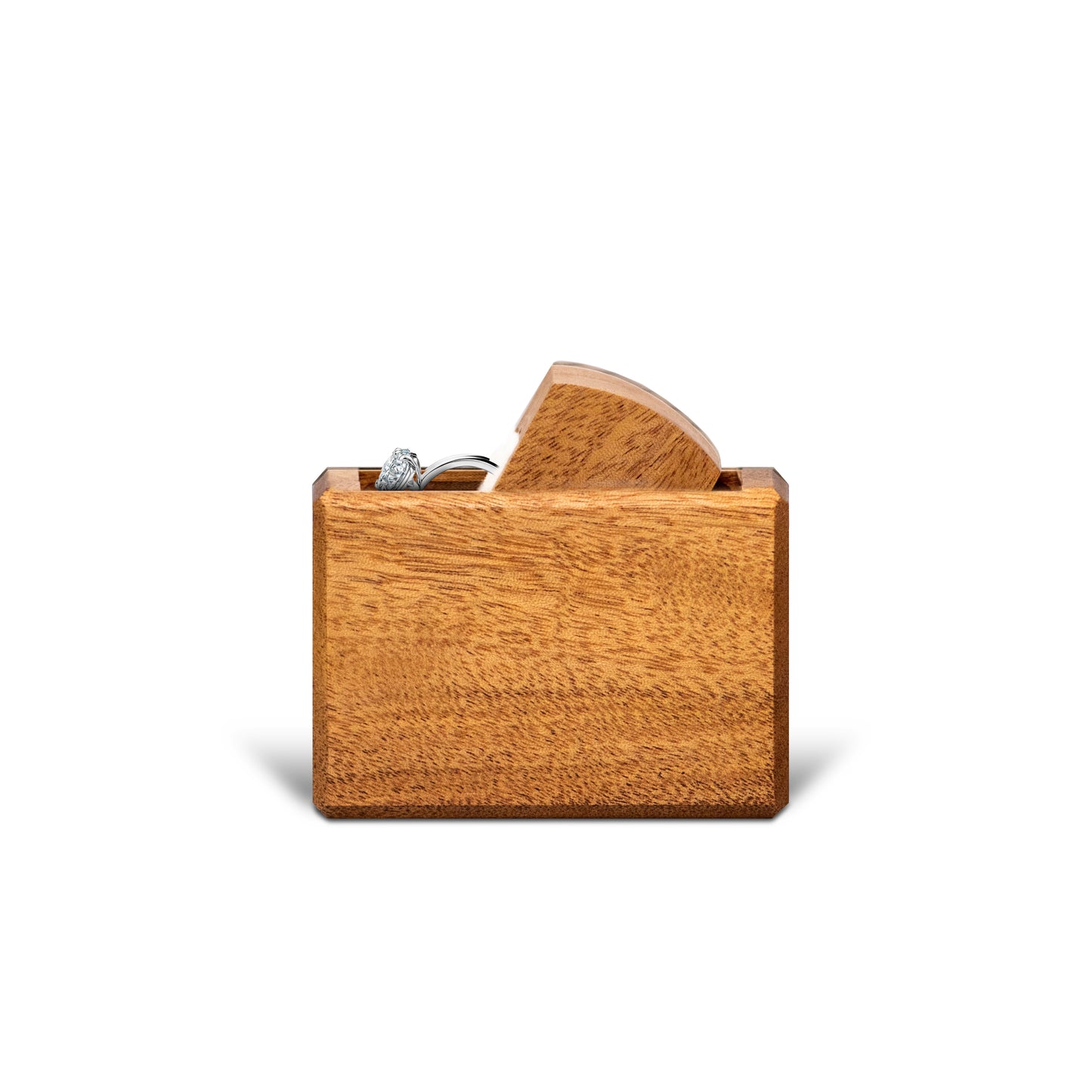 Estuche | Anillo de Compromiso | Caoba