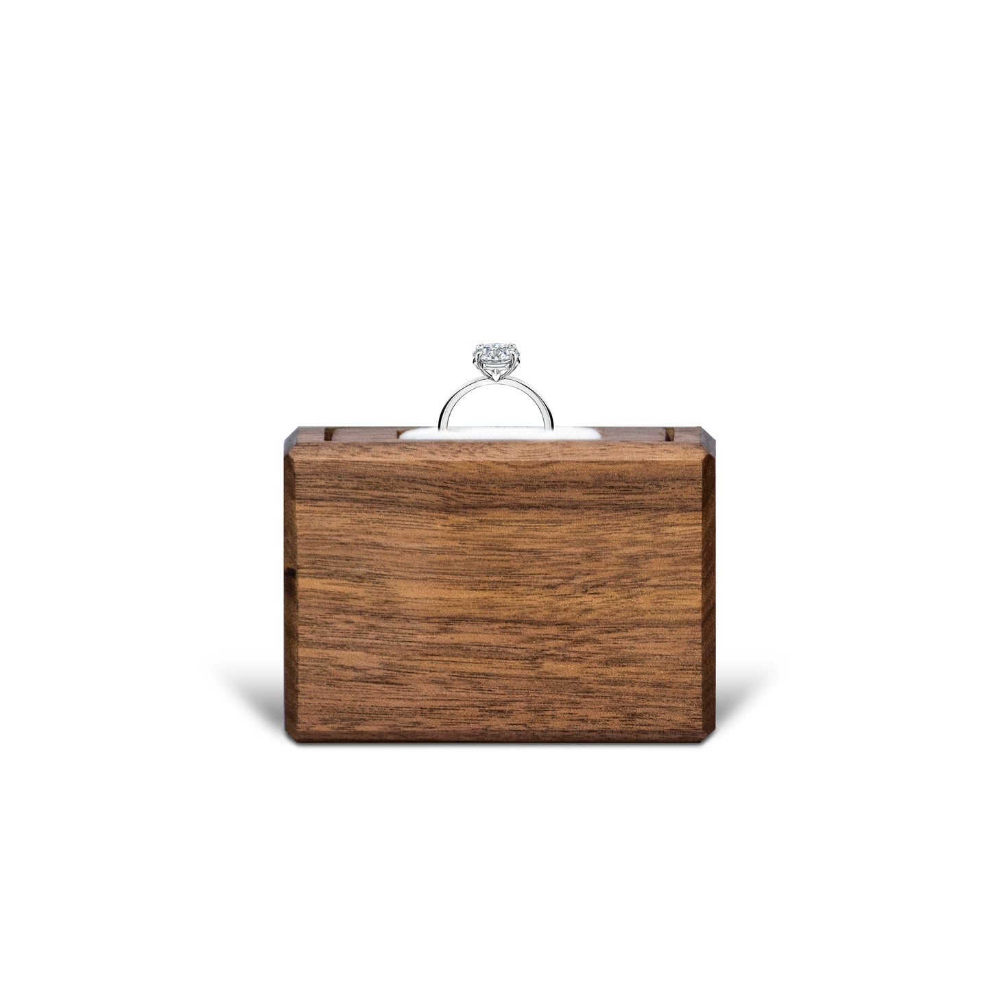 Estuche | Anillo de Compromiso | Nogal