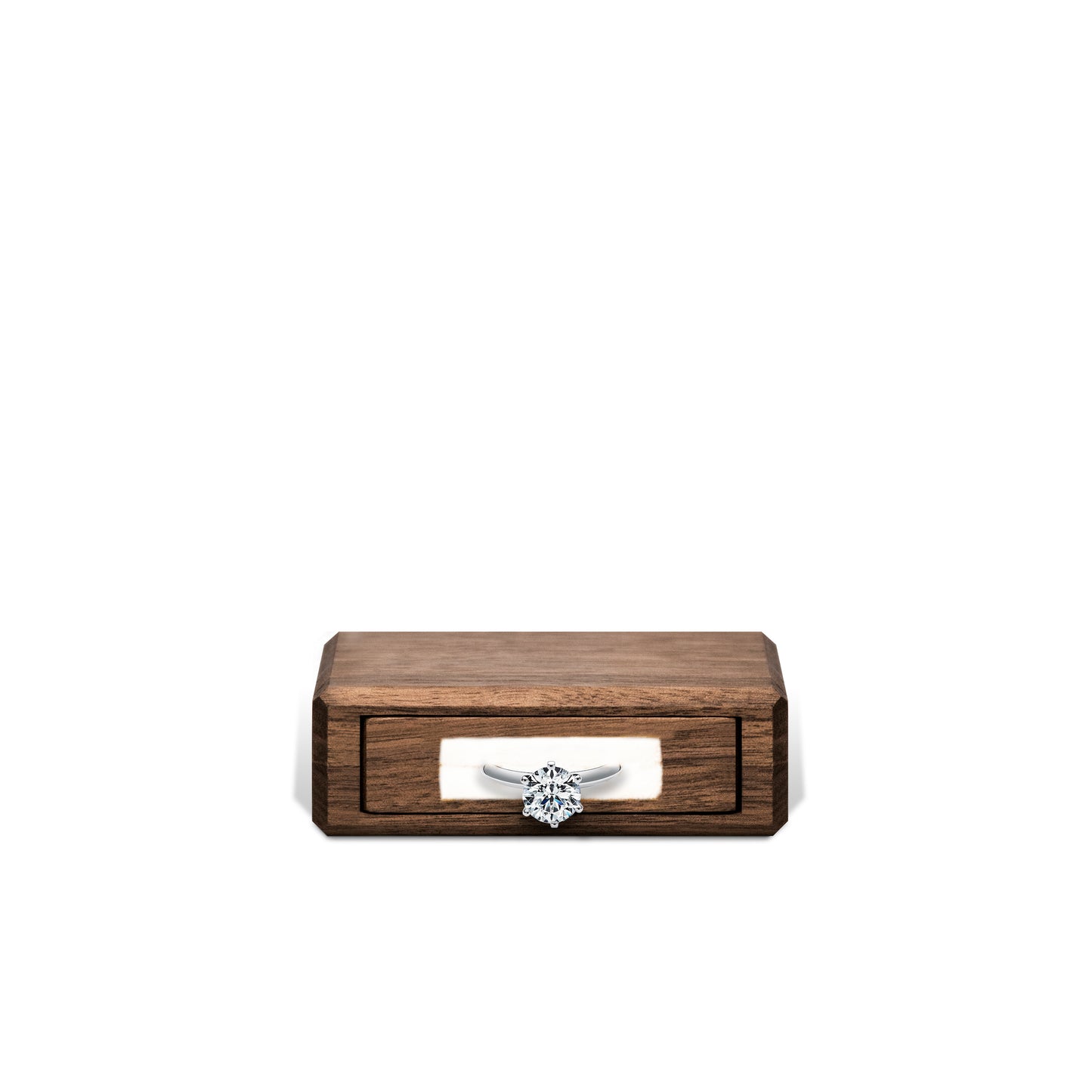 Estuche | Anillo de Compromiso | Nogal