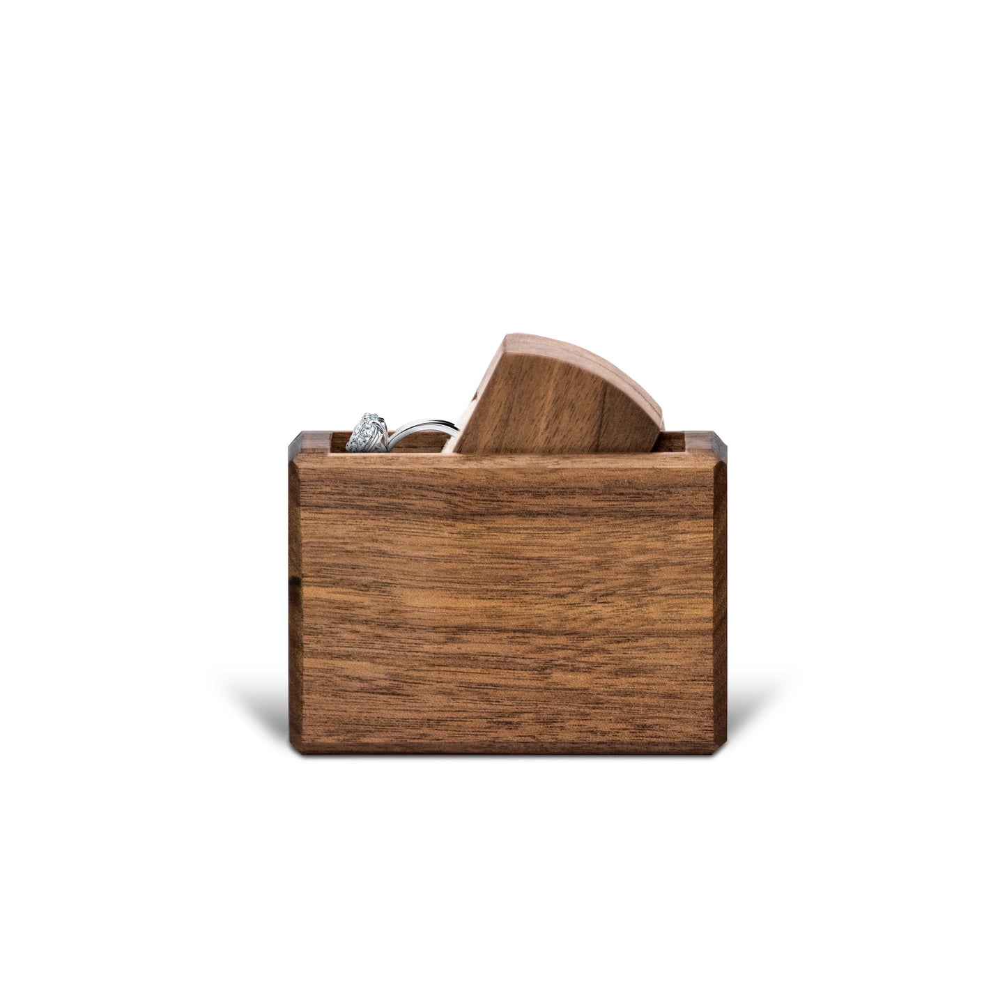 Estuche | Anillo de Compromiso | Nogal