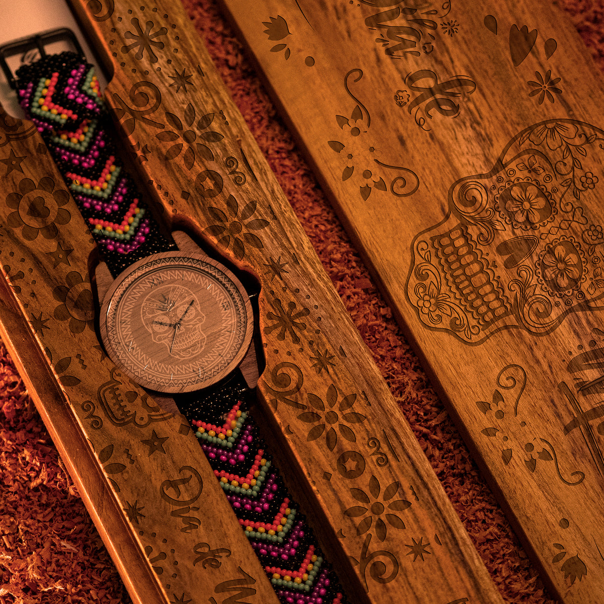 Línea Edición Limitada | Día de Muertos | 50 Piezas | 44mm | Nogal